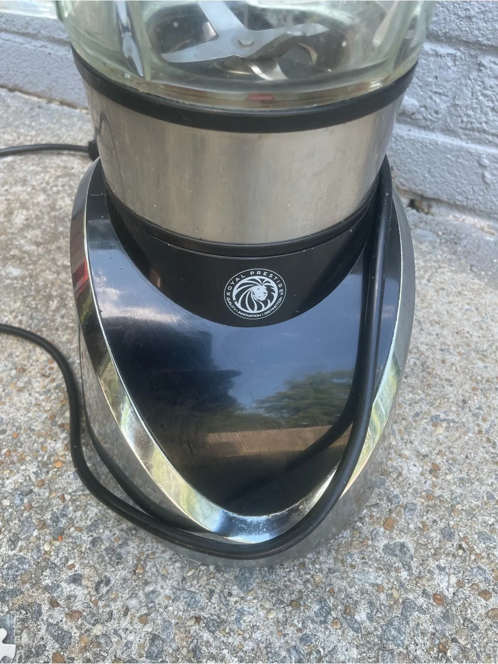 Glass Blender Pitcher with Black and Silver Base - Unbranded